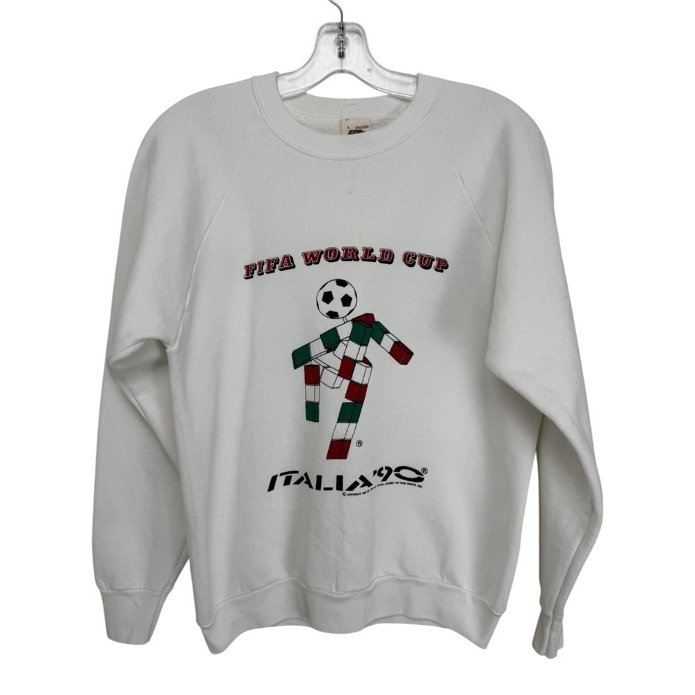Vintage FIFA Soccer Football World Cup Italy 1990 Sweatshirt Size Large - Picture 9 of 9